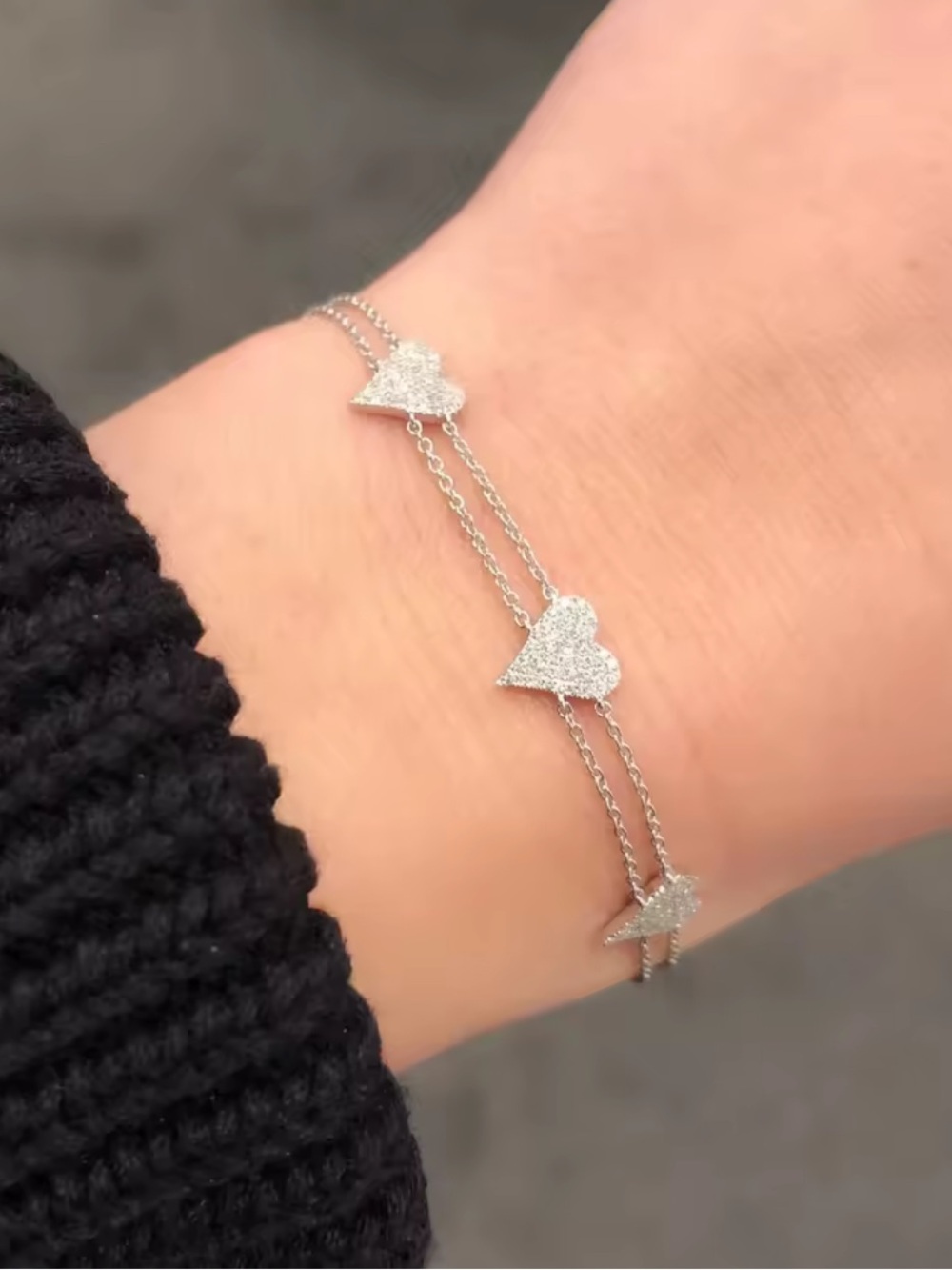 Kohl's Silver Triple-Chain Heart Bracelet